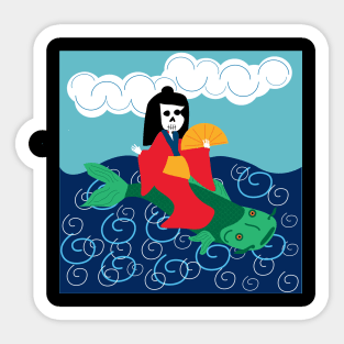 Riding the waves Sticker